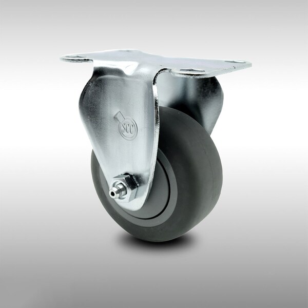 Service Caster 3.5 Inch SS Thermoplastic Rubber Wheel Rigid Top Plate Caster SCC-SS20R3514-TPRB - main